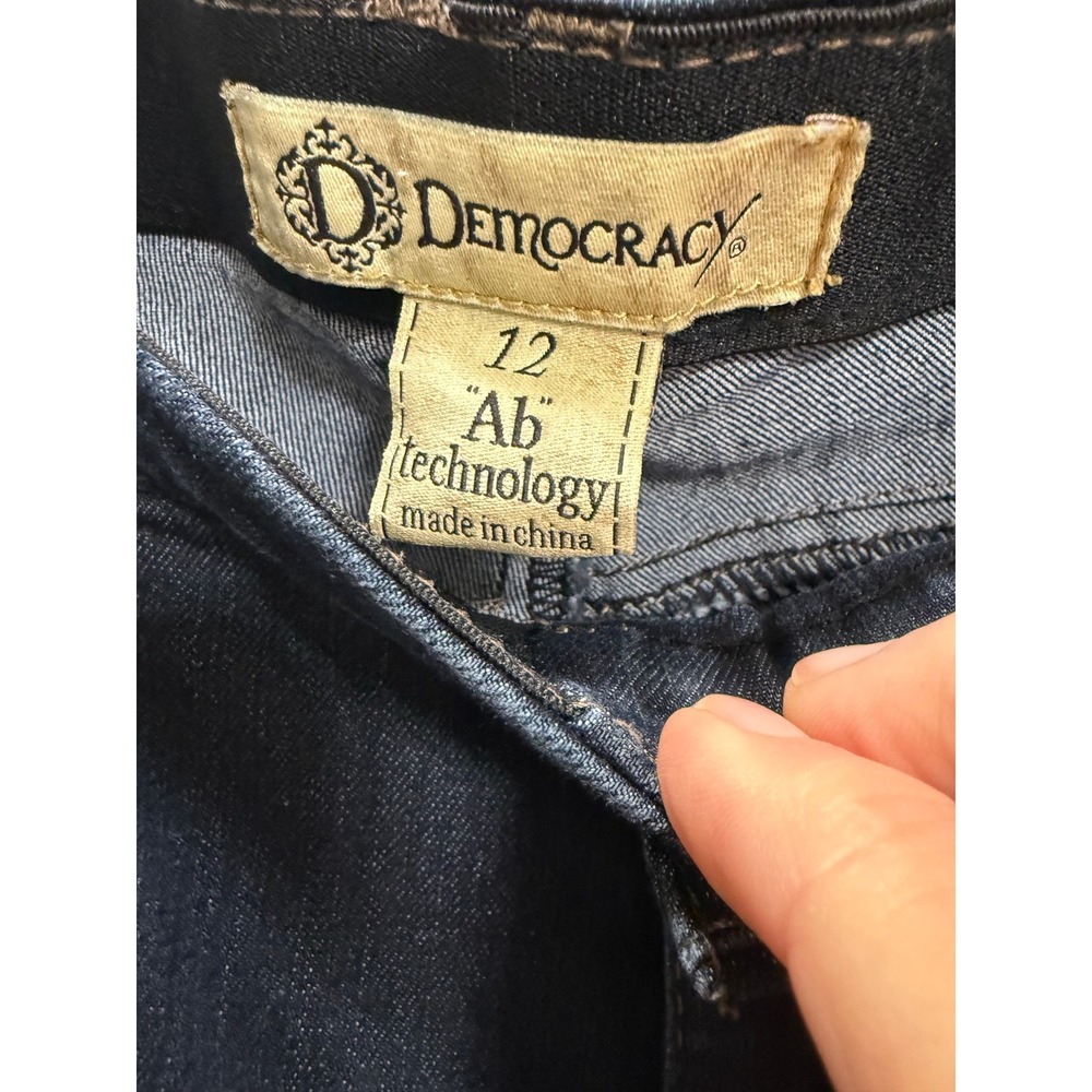 Democracy Ab Solution Jeans Sz 12 Dark Indigo Blue EUC‎ Stretch Slimming Classic - Picture 2 of 5